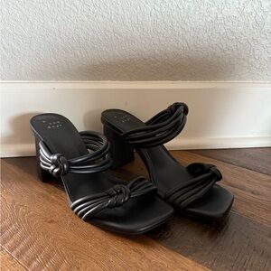 a new day Black Knotted Strap Heeled Sandals